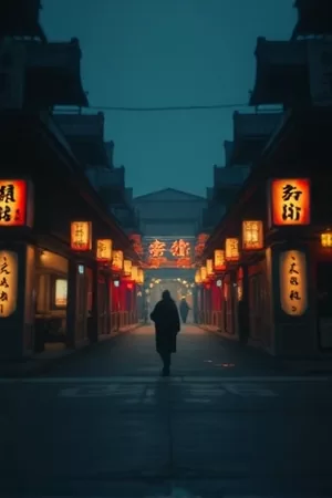 电影《雾港来信》主视觉海报，雨夜港口与暖黄灯影
