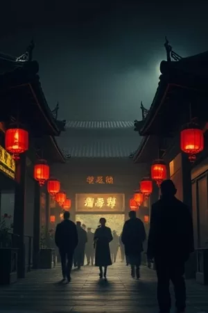 电影《午夜图书馆》海报，深夜书架间的阅读灯